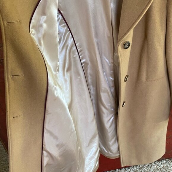 NWOT Calvin Klein Cashmere Wool Blend Camel Coat - Picture 2 of 6
